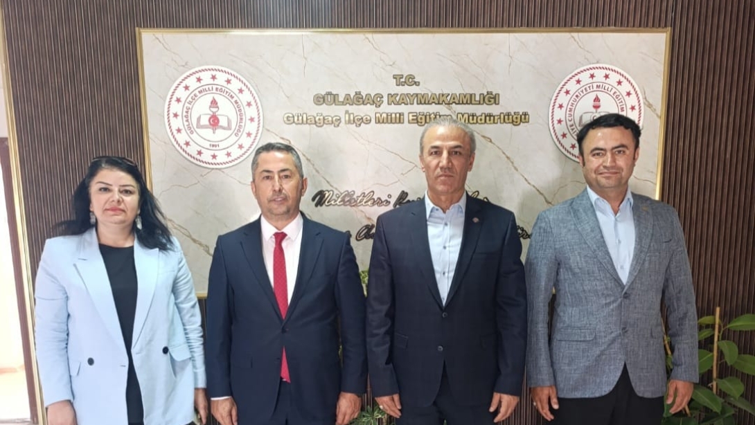 EĞİTİM-BİRSEN İl Başkanı Sn.Murat GÖRMEZ, İlçe Temsilcisi Sn.Cennet ÖZTÜRK ile İlçe Milli Eğitim Müdürümüz Sn.Mustafa SONGÜR' ü Makamında Ziyaret Ettiler